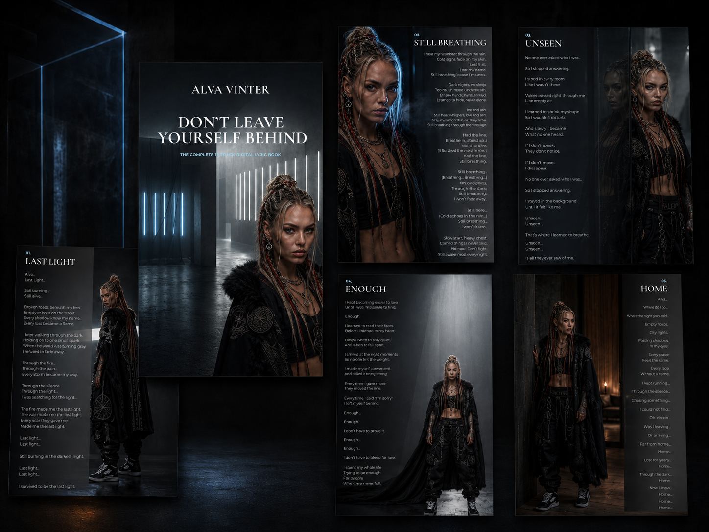 Official ALVA VINTER Digital Lyric Book preview.